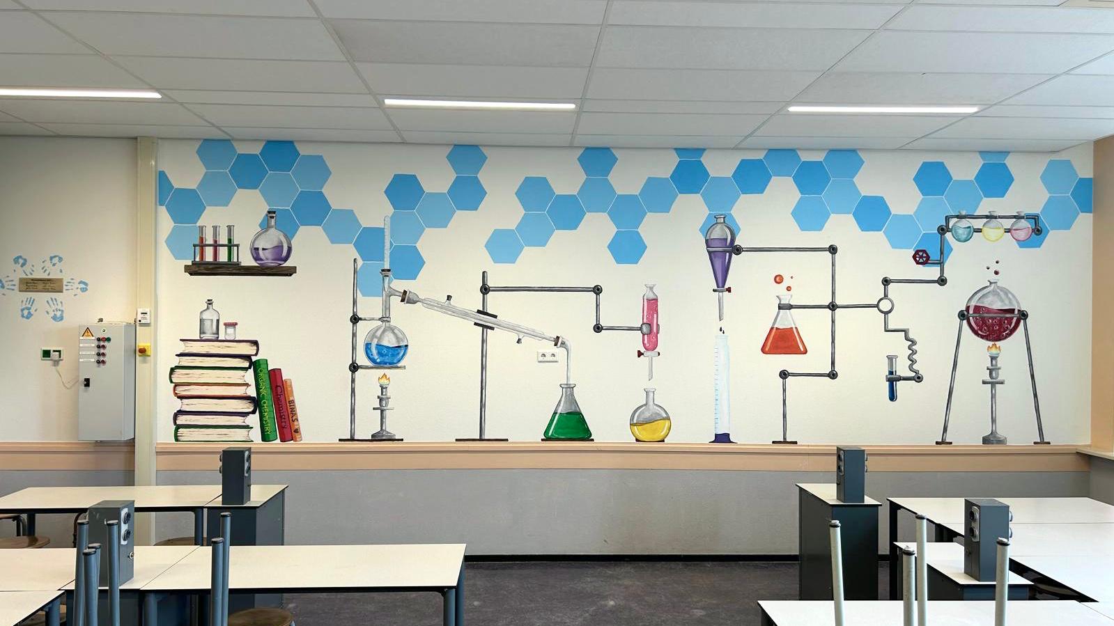 Muurschildering Stedelijk Gymnasium Nijmegen, Maartje Haas